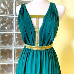 Green sexy beautiful long evening dress